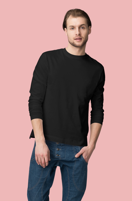 Men's Round neck Cotton T-Shirt ( Full Sleeve Regular Fit )