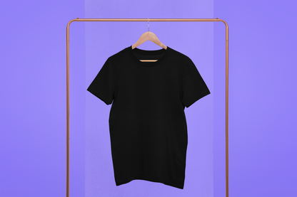 Men's Round neck Cotton T-Shirt (Black)