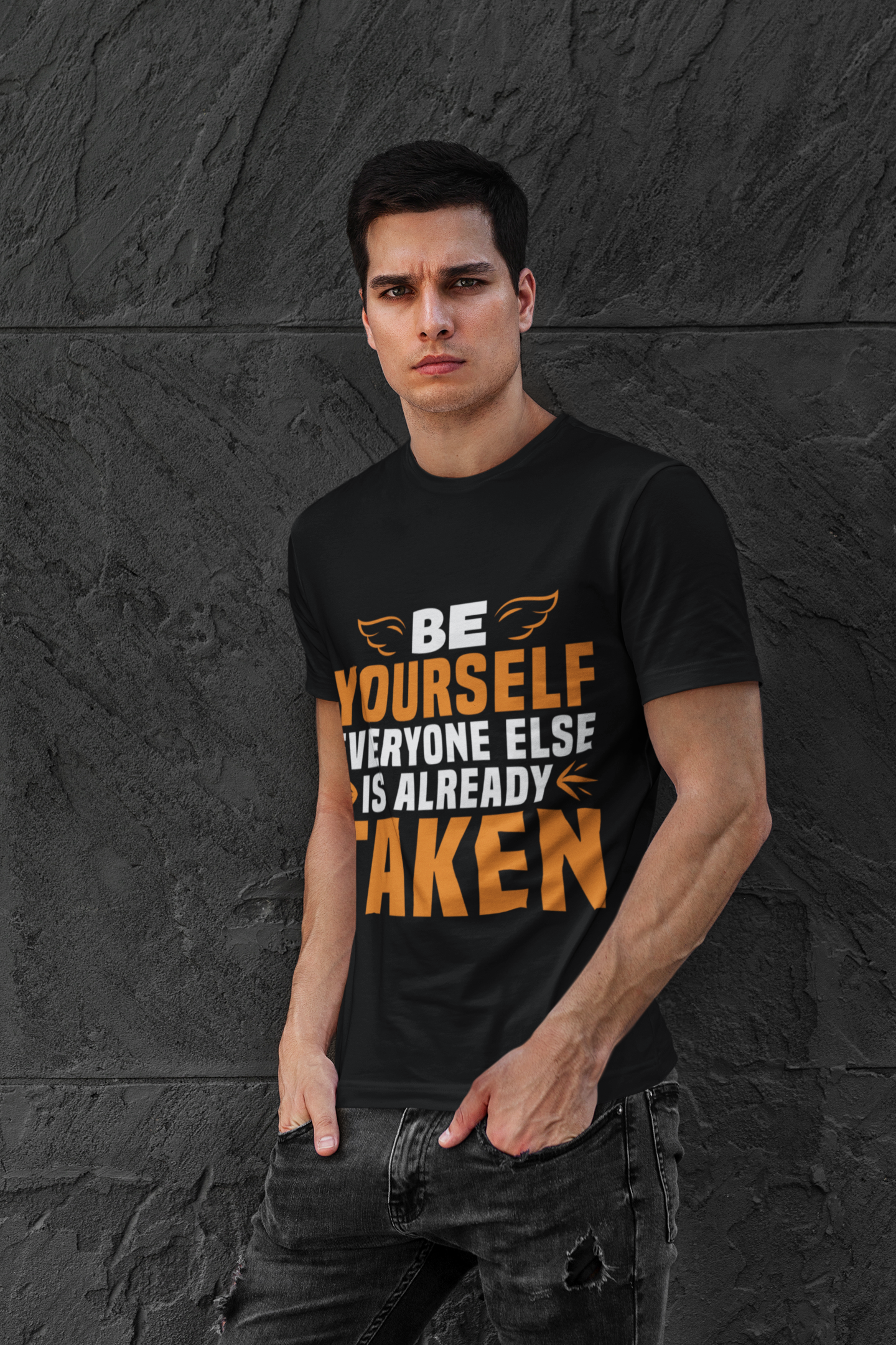 Printed T-shirt for men 100% Cotton half sleeve t-shirt (Be yourself)